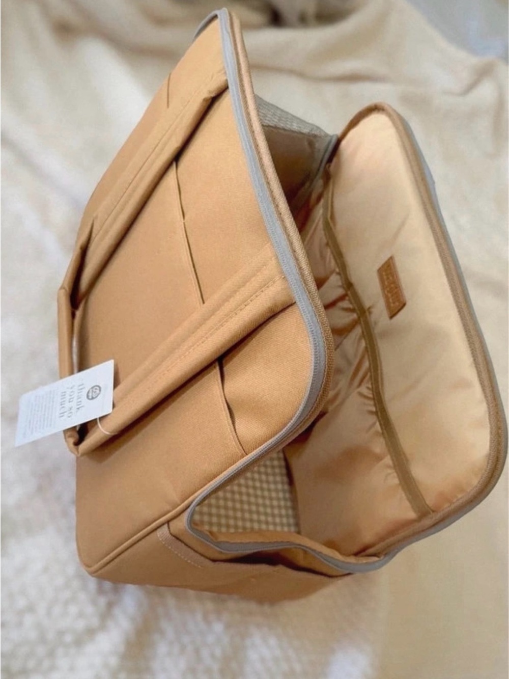 Tan Vegan Leather Dog Carrier